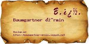 Baumgartner Ármin névjegykártya